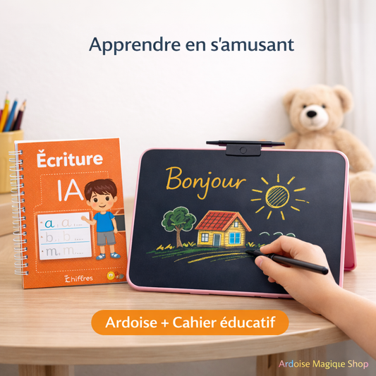Ardoise magique + Cahier réutilisable
