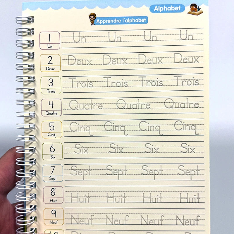 🔥Kit Complet Ardoise Magique + 4 Cahiers Éducatifs – Écriture, Chiffres, Dessin, Logique (3-8 ans)
