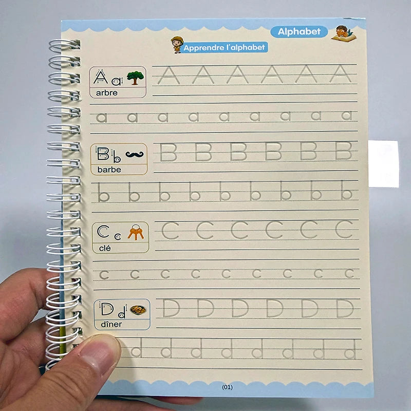 🔥Kit Complet Ardoise Magique + 4 Cahiers Éducatifs – Écriture, Chiffres, Dessin, Logique (3-8 ans)
