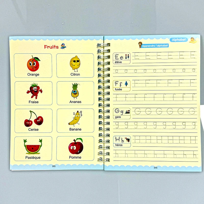 Cahier d’écriture magique réutilisable – Apprendre à écrire facilement