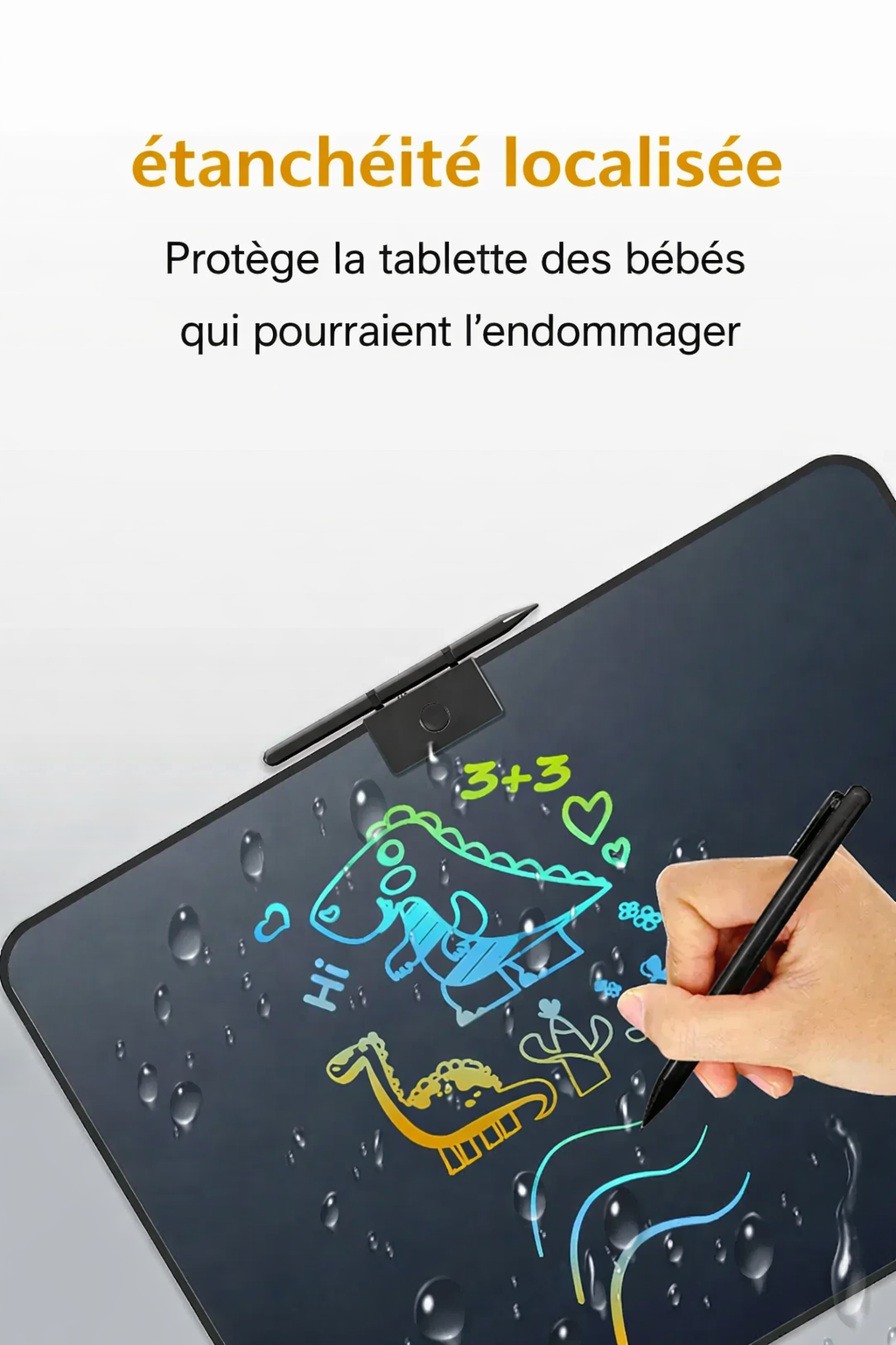 Grande Ardoise Magique XXL - 4 Couleurs de Dessin | Anti-Taches 20p